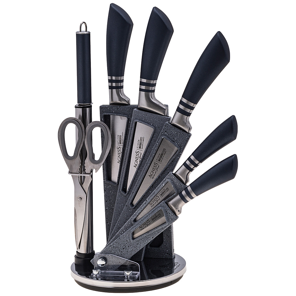 Набор ножей All You Need black, 7 предм., 20 см, Нерж. сталь, Пластик, Agness, Китай