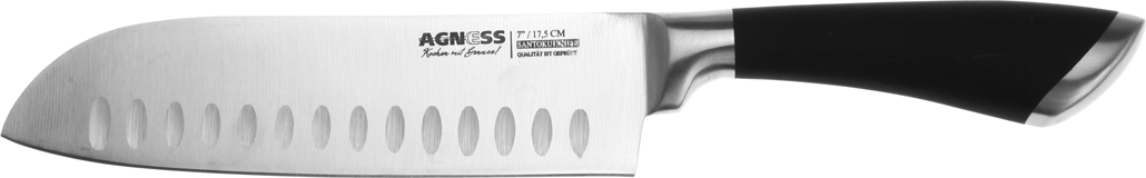 Нож универсальный Santoku 18, 18 см, Пластик, Нерж. сталь, Agness, Китай
