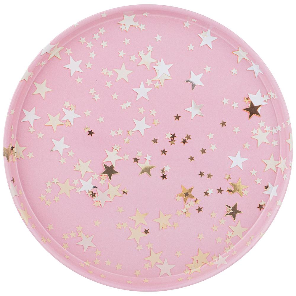 Поднос сервировочный Gold Star pink, 33 см, 2 см, Сталь, Agness, Беларусь