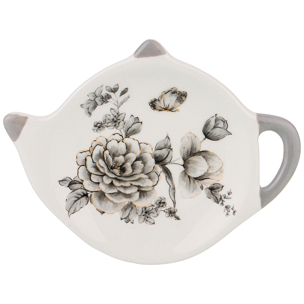 Подставка под чайные пакетики Inspiration grey ceramics, 12х9 см, 1,5 см, Доломитовая керамика, Agness, Китай, Inspiration grey ceramics