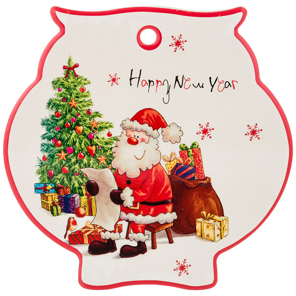 Подставка под горячее Happy Santa, 16х16 см, Доломитовая керамика, Agness, Китай, Happy Santa, Merry Christmas