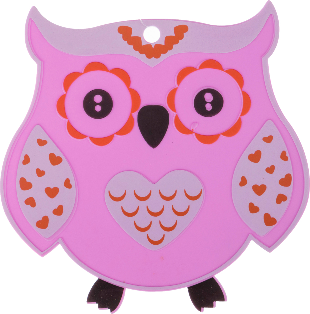Подставка под горячее Owl pink, 19х18 см, Силикон, Agness, Китай