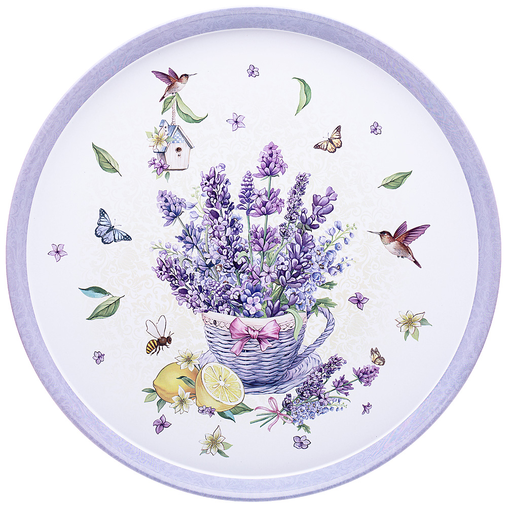 Сервировочный поднос Provence Lavender, 33 см, 2 см, Эмал. сталь, Agness, Китай, Provence porcelain