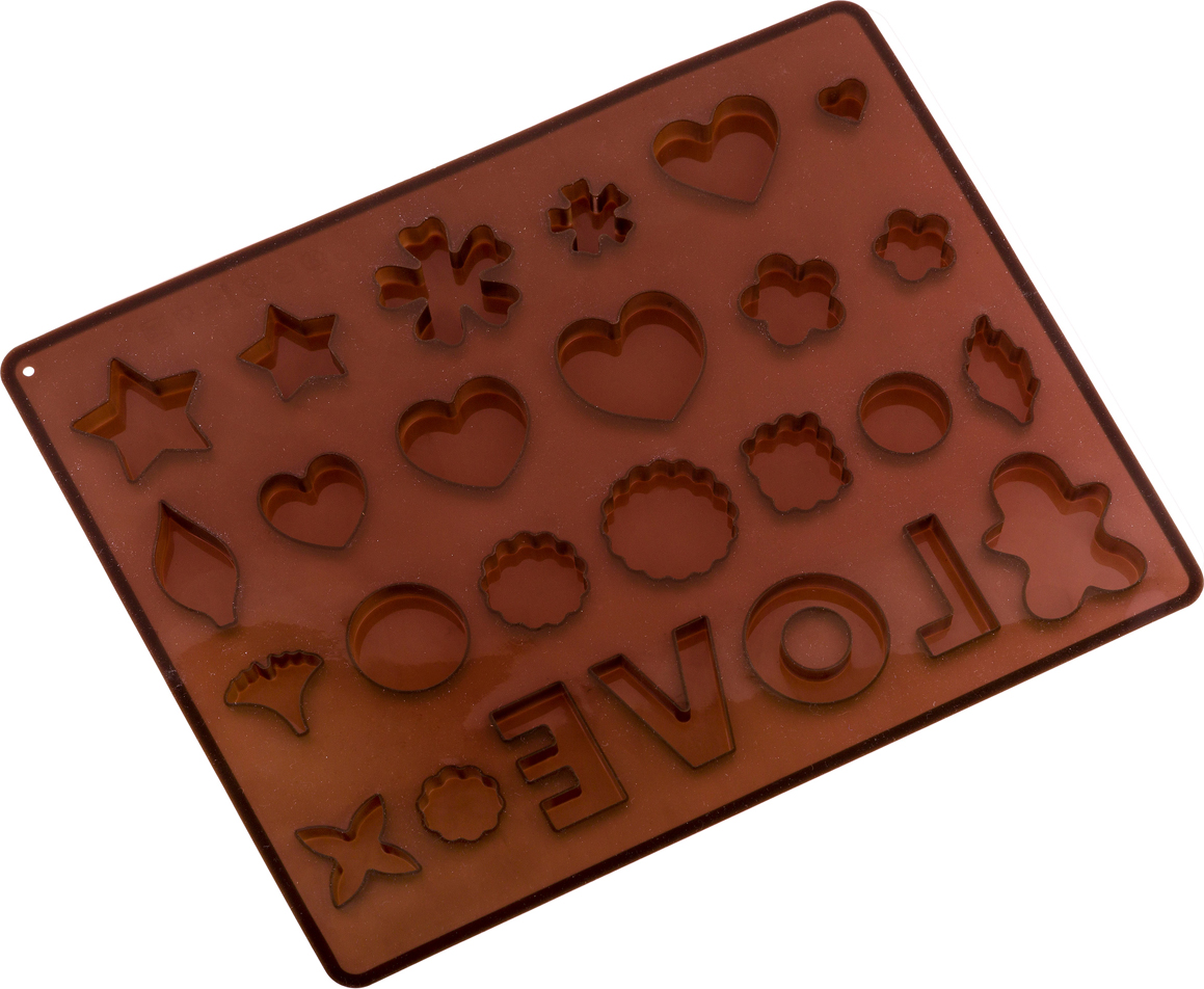 Силиконовая форма для шоколада Love, 20х26 см, Силикон, Agness, Китай