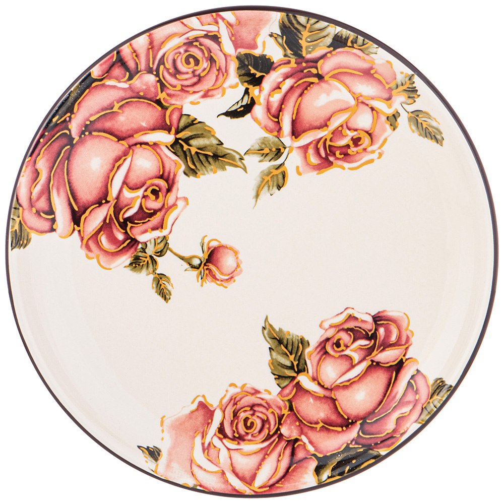 Тарелка десертная Korean Rose 21, 21 см, Доломитовая керамика, Agness, Китай