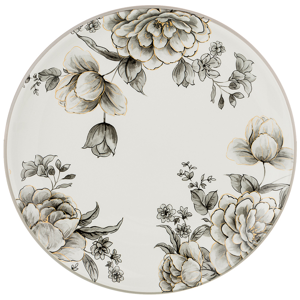 Тарелка обеденная Inspiration grey ceramics, 26 см, Доломитовая керамика, Agness, Китай