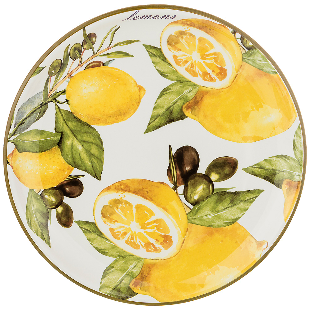 Тарелка Lemon Three 26, 26 см, Доломитовая керамика, Agness, Китай