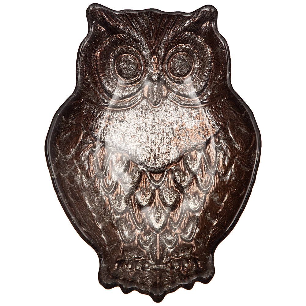 Блюдо Shiny Brown Owl, 17х12 см, Стекло, Турция, Shiny