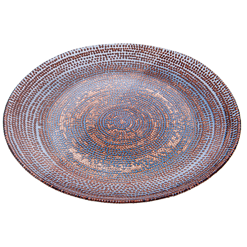 Тарелка обеденная Inspiration glass navy&bronze, 28 см, Стекло, Турция