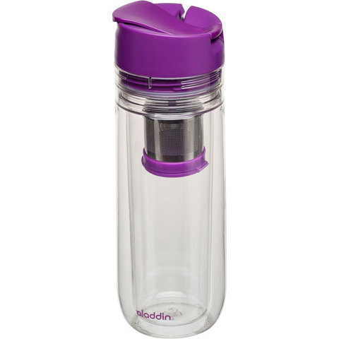 Термобутылка для чая Aladdin Tea Infuser Violet, 350 мл, 7 см, 22 см, Пластик, Aladdin, США