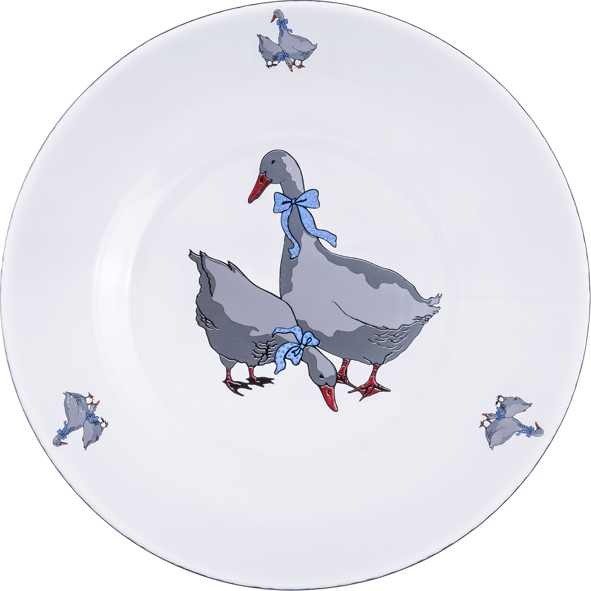 Десертная тарелка Geese grey, 19 см, Стекло, Россия, Geese