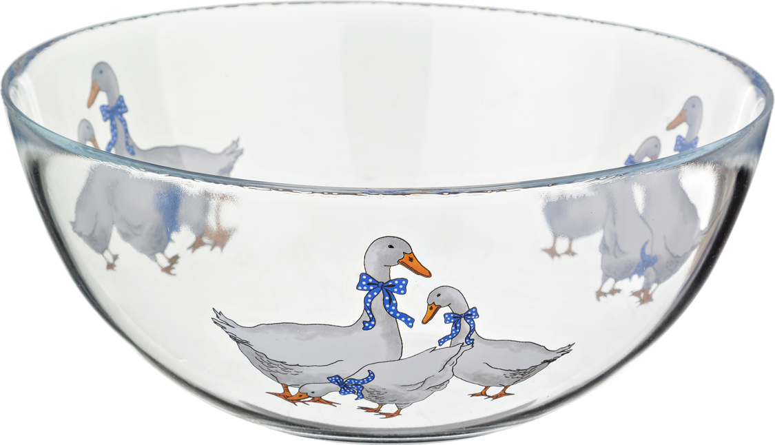 Салатник Geese glass, 22 см, 10 см, Стекло, Россия, Geese
