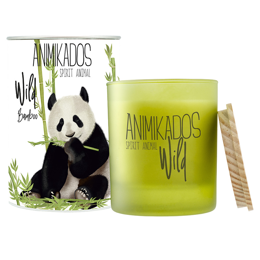 Свеча ароматическая Wild Panda Bamboo 40, 8 см, 10 см, Ароматическое масло, Воск, Ambientair, Испания, Цитрус, Wild Aroma