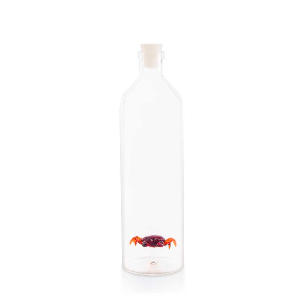 Бутылка для воды Crab 1.2, 1,2 л, 30 см, 8,5 см, Стекло, Силикон, Balvi, Испания