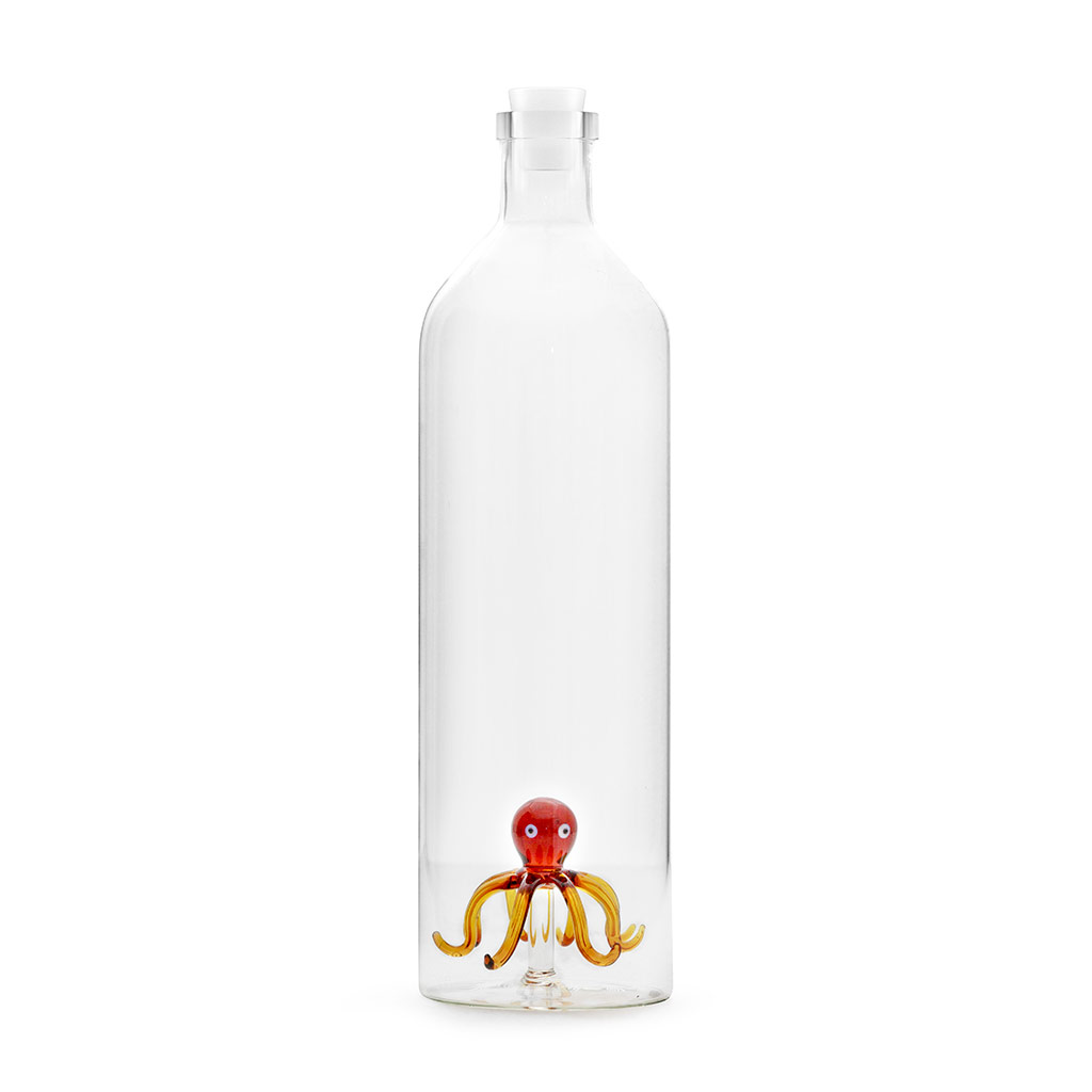 Бутылка для воды Octopus 1.2, 1,2 л, 30 см, 8,5 см, Силикон, Стекло, Balvi, Испания