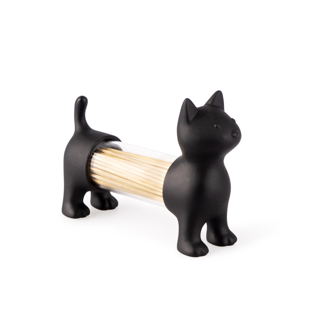 Емкость для специй и зубочисток Cat Black, 12х4 см, 8 см, Пластик, Balvi, Испания