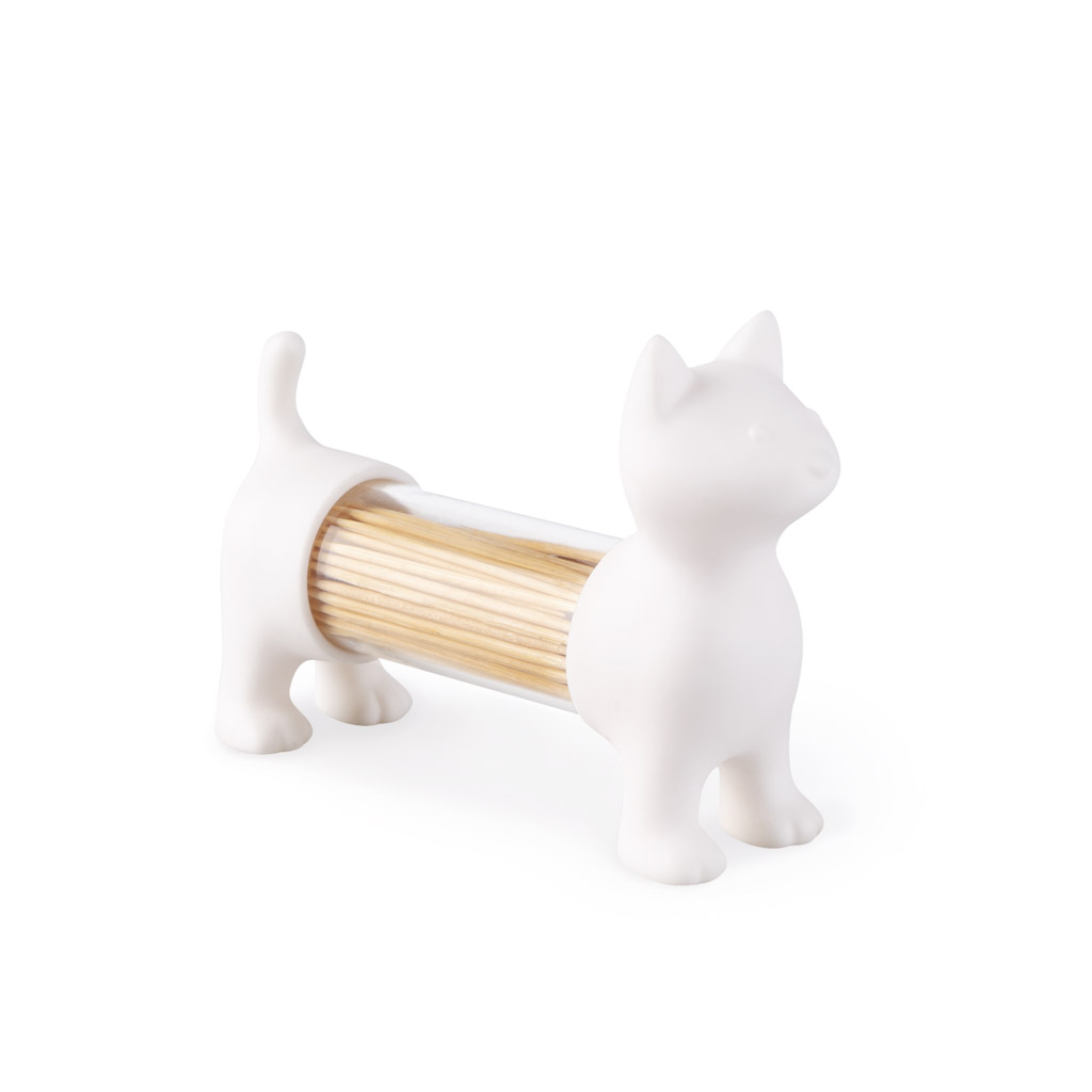 Емкость для специй и зубочисток Cat White, 12х4 см, 8 см, Пластик, Balvi, Испания