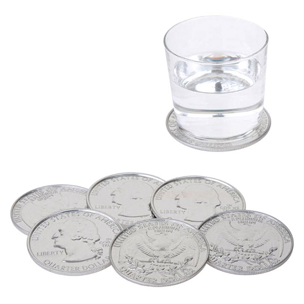 Набор подставок под стаканы Coin$, 6шт., 9 см, Металл, Balvi, Испания