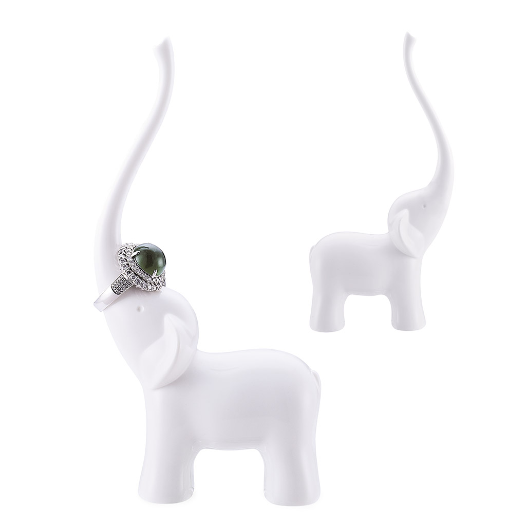 Подставка для украшений Elephant White, 7х4 см, 14 см, Меламин, Balvi, Испания