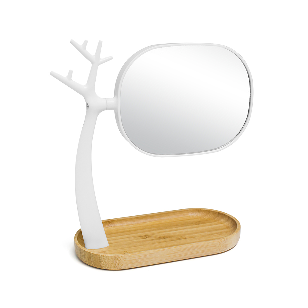 Зеркало косметическое с подставкой для украшений Nature, 23х10 см, 25 см, Дерево, Пластик, Balvi, Испания