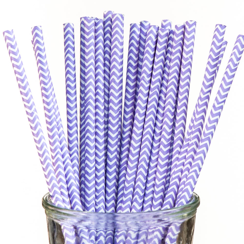 Бумажные трубочки Lilac Zigzag, 19,5 см, Бумага, Bar Store