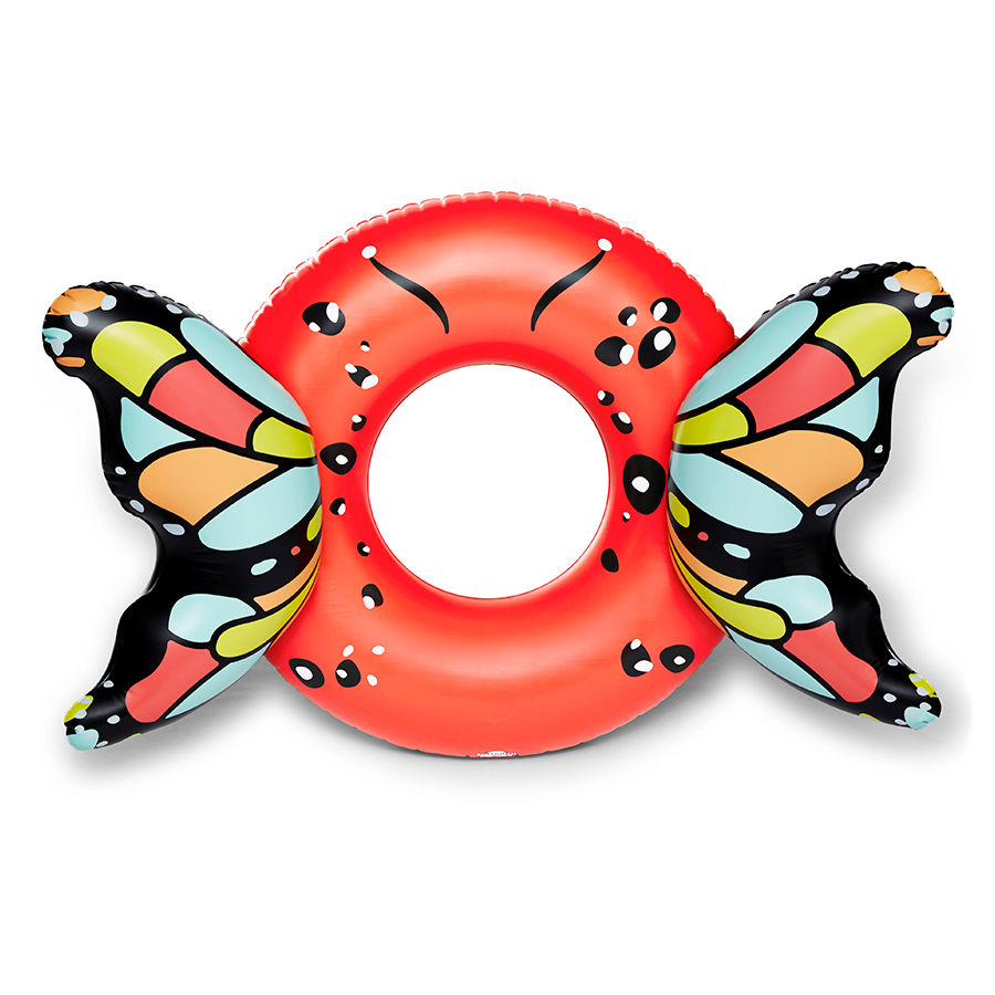 Надувной круг Butterfly Wings Red, 101x140 см, 53 см, Винил, BigMouth, США