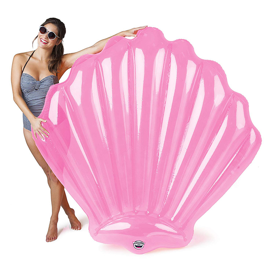 Надувной матрас Seashell Pink, 160х155 см, Винил, BigMouth, США