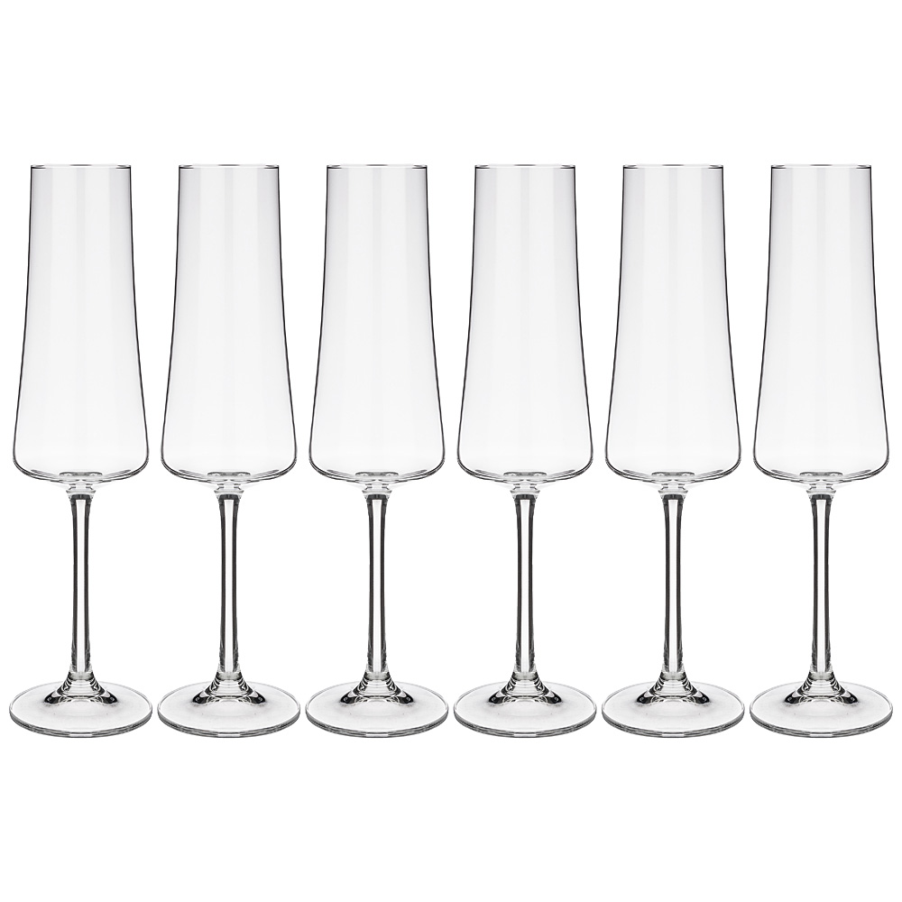 Набор бокалов для шампанского Xtra, 6 шт., 210 мл, 26,6 см, Хрусталь, Bohemia Crystal, Чехия