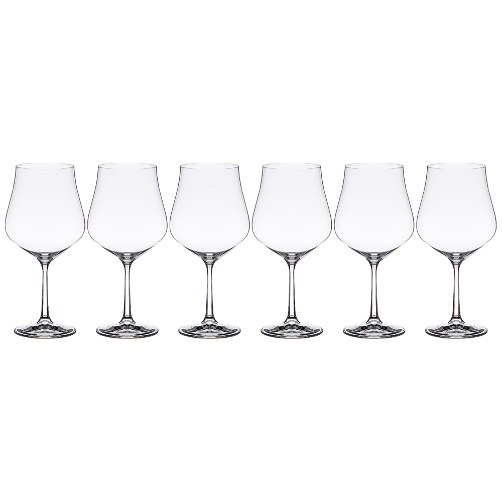 Набор бокалов для вина Tulipa 600, 6 шт., 600 мл, 22 см, Стекло, Bohemia Crystal, Чехия, Tulipa