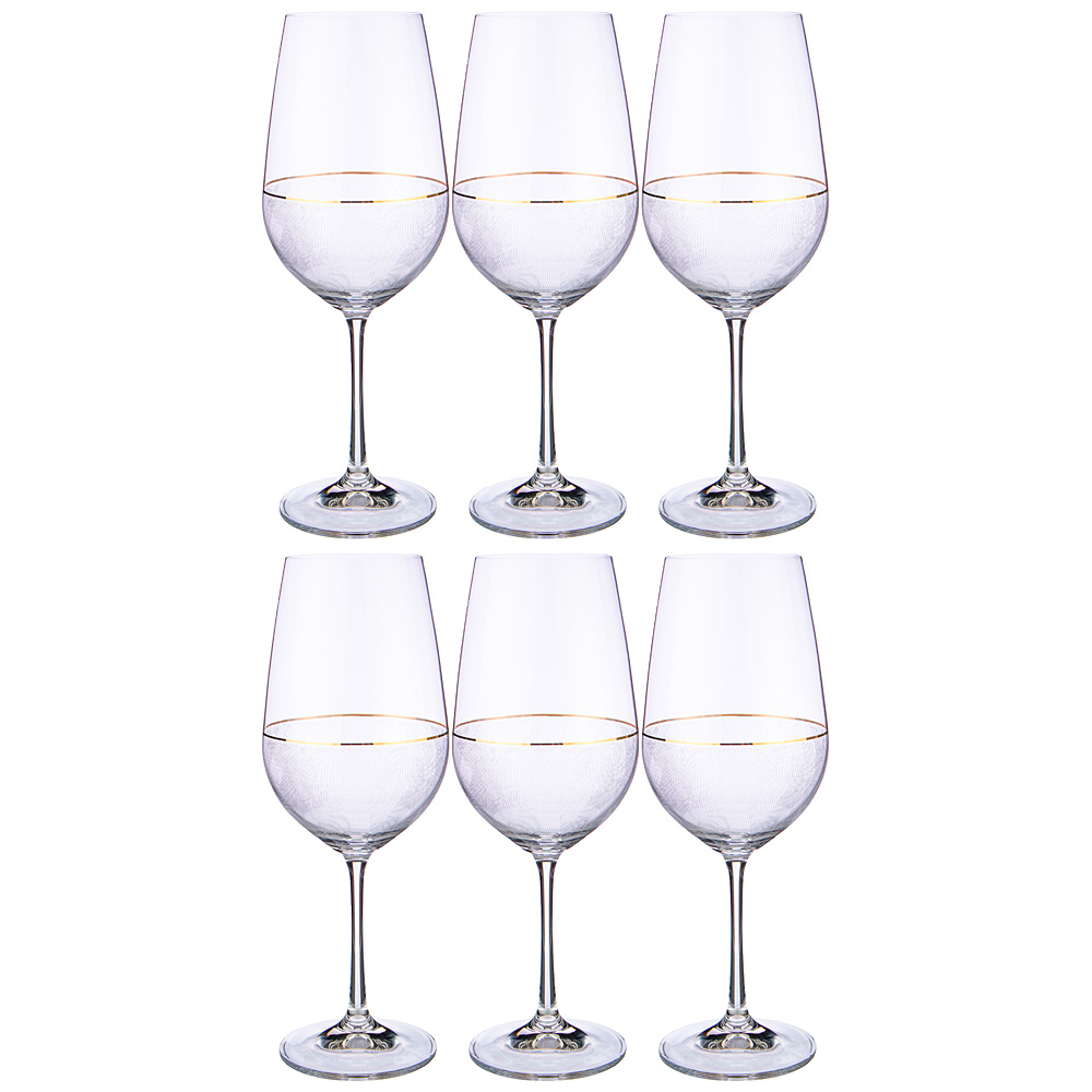 Набор бокалов для вина Viola Elegance 550, 6 шт., 550 мл, 25 см, Стекло, Bohemia Crystal, Чехия, Viola