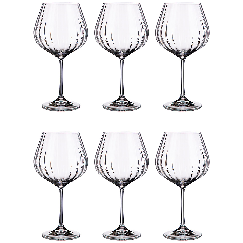 Набор бокалов для вина Waterfall 570, 6 шт., 570 мл, 21 см, Хрустальное стекло, Bohemia Crystal, Чехия, Waterfall