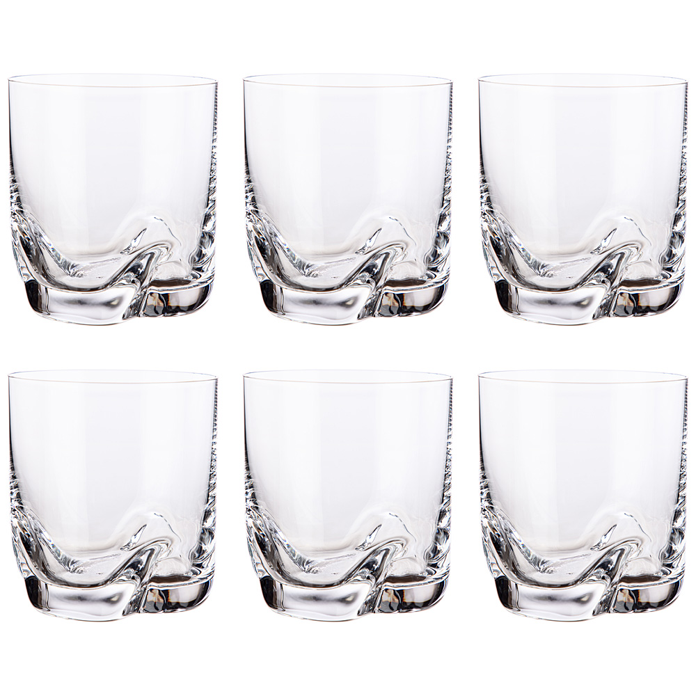Набор стаканов для воды и виски Trio 280, 6 шт., 280 мл, 10 см, Хрусталь, Bohemia Crystal, Чехия