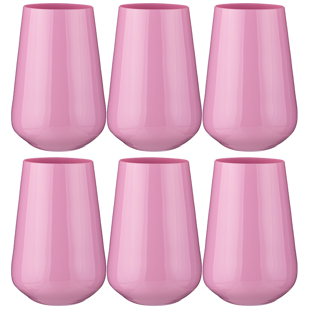 Набор стаканов Sandra Sprayed pink 380, 6 шт., 380 мл, 12,5 см, Хрустальное стекло, Bohemia Crystal, Чехия