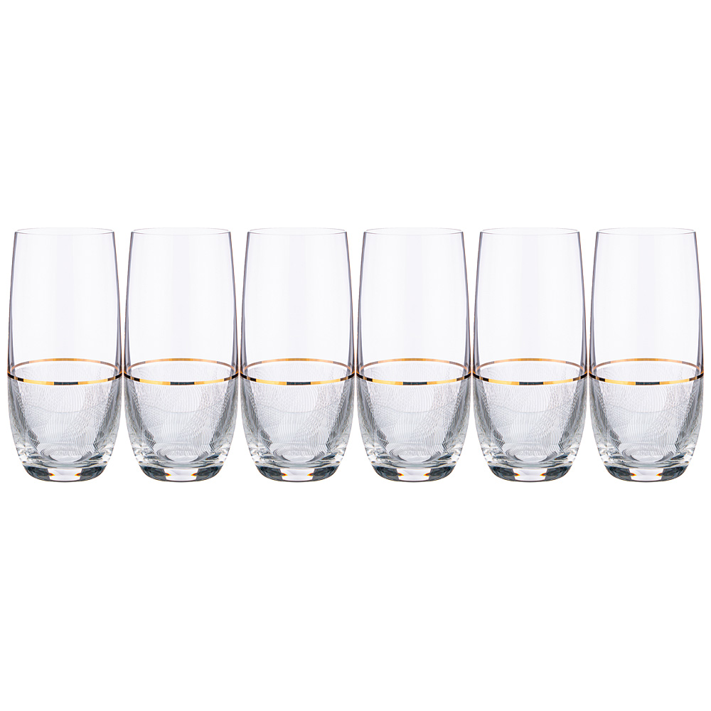 Набор стаканов Vola Elegance, 6 шт., 350 мл, 15,5 см, Хрустальное стекло, Bohemia Crystal, Чехия
