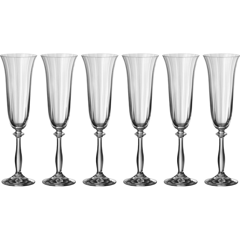 Набор бокалов для шампанского Angela Optic M, 190 мл, 24 см, Стекло, Bohemia, Чехия, Angela