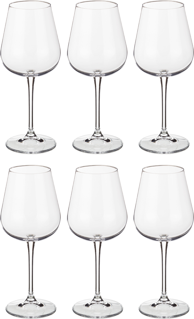 Набор бокалов для вина Amundsen 450 мл, 6 шт., 450 мл, 23 см, Хрустальное стекло, Bohemia, Чехия