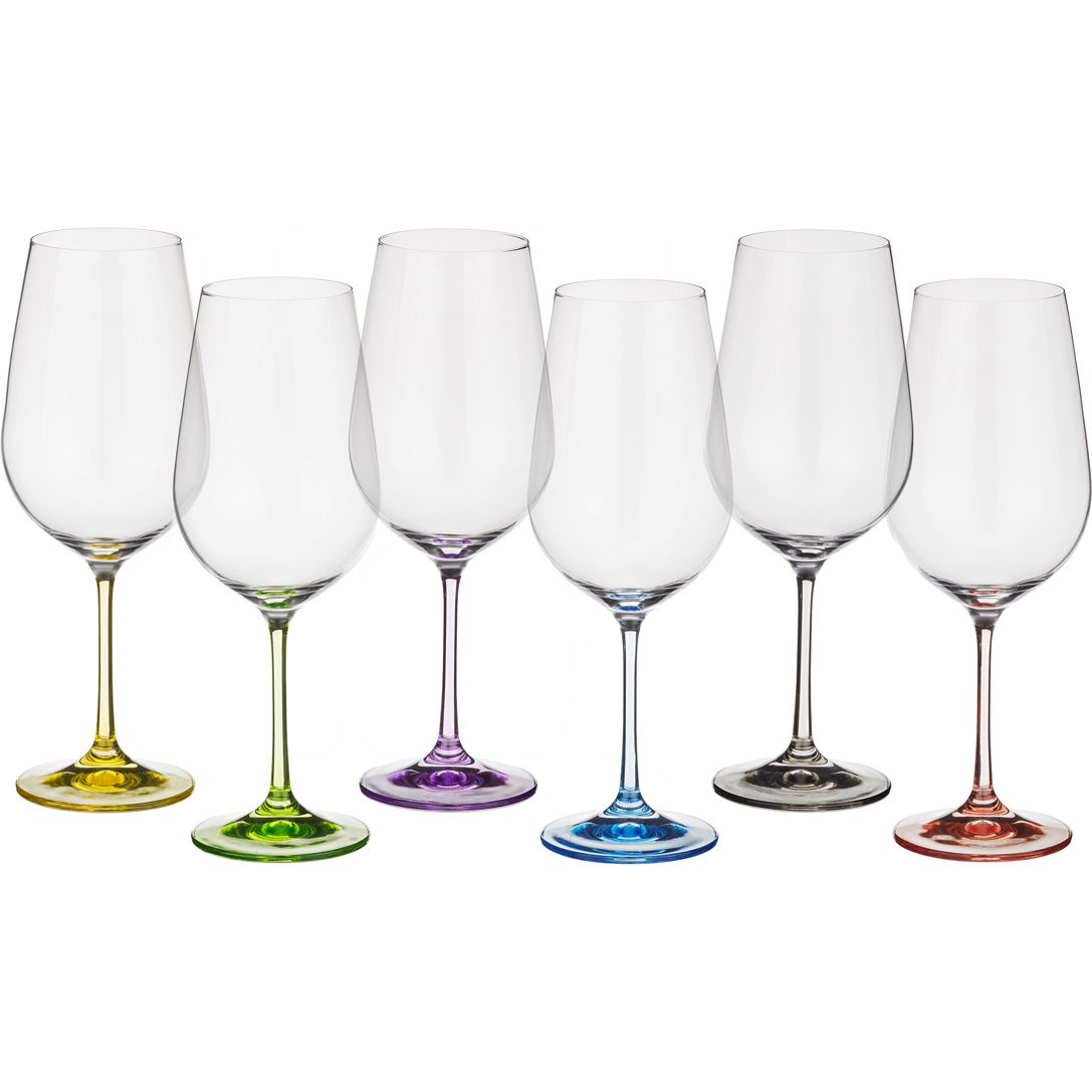 Набор бокалов для вина Rainbow S, 6 шт, 350 мл, 22 см, Стекло, Bohemia, Чехия