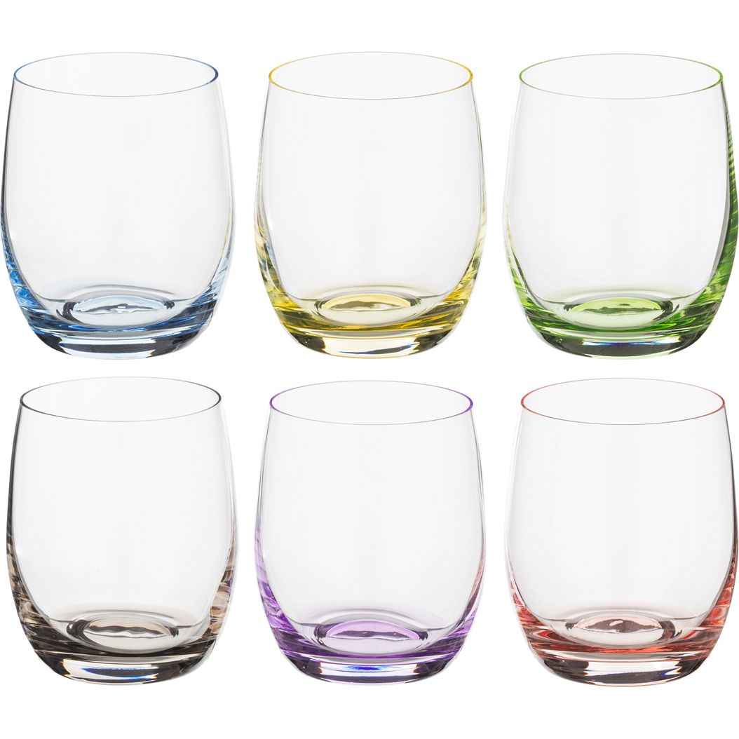 Набор стаканов Rainbow, 6 шт, 300 мл, 9 см, Стекло, Bohemia, Чехия