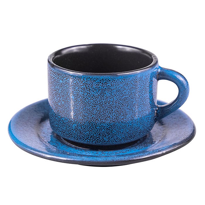 Пара кофейная Milky Way Blue, 80 мл, Фарфор, Борисовская Керамика, Россия
