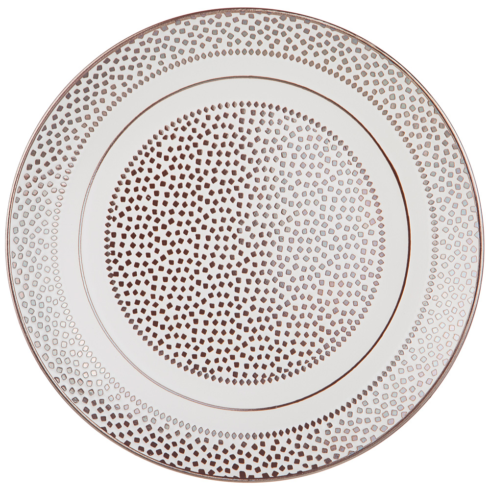 Набор обеденных тарелок Copper Line Dots, 4 шт, 26,5 см, Фарфор, Bronco, Китай, Copper Line