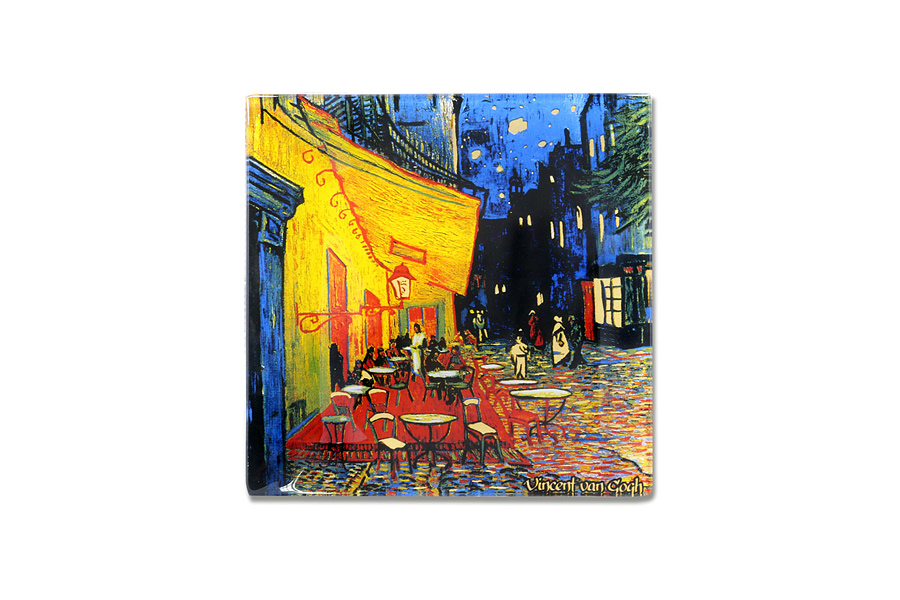 Тарелка квадратная Night cafe terrace, 13х13 см, Стекло, Carmani, Польша, Vincent Van Gogh