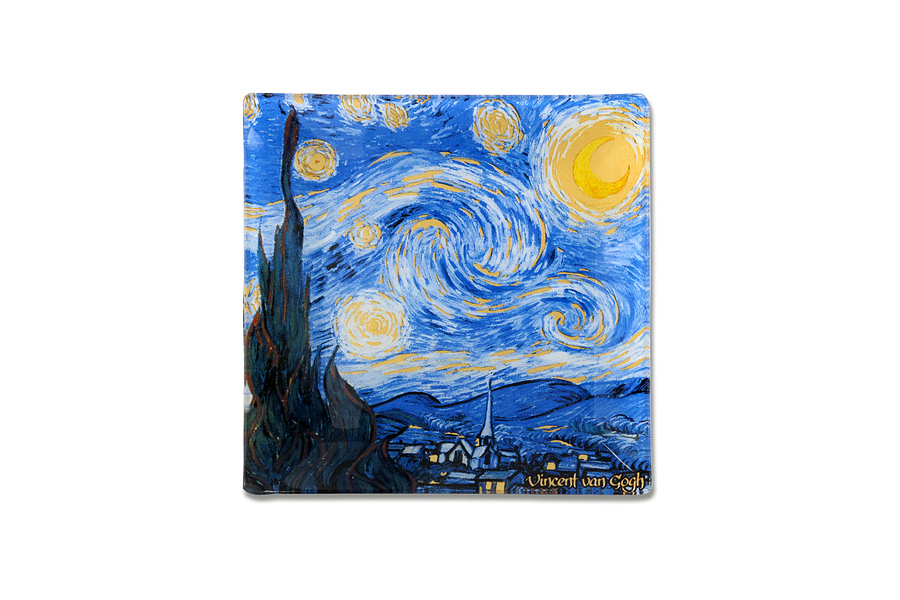 Тарелка квадратная Starry Night, 13х13 см, Стекло, Carmani, Польша, Vincent Van Gogh