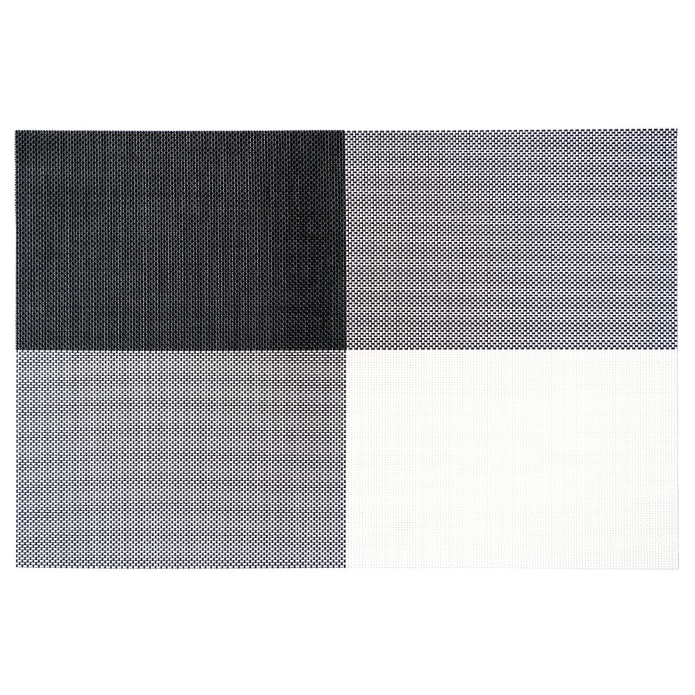 Набор плейсматов Black Check, 6 шт., 45х30 см, Пластик, Casa Набор плейсматов Black Check, 6 шт., 45х30 см, Пластик, Casa