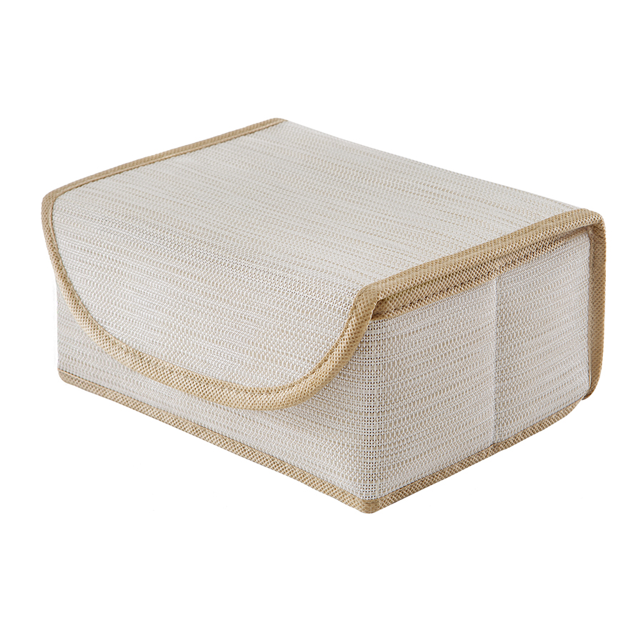 Коробка для хранения с крышкой Box XS beige, 23x17 см, 10 см, Полиэстер, Casy Home, Россия, Textile