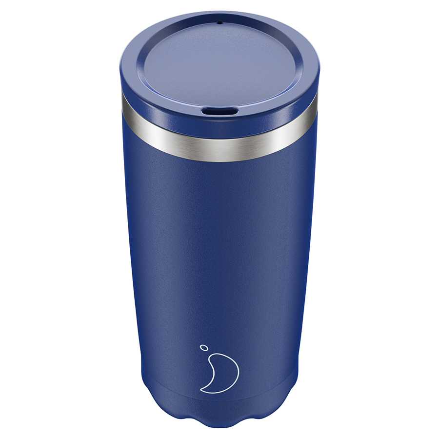 Термокружка Coffee Cup Matte Blue 500, 500 мл, 8,8 см, 18,7 см, Нерж. сталь, Пластик, Chilly's Bottles, Великобритания