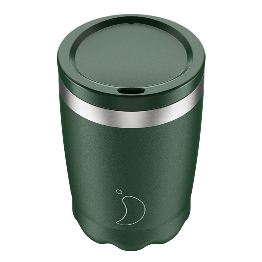 Термокружка Coffee Cup Matte Green 340, 340 мл, 8,8 см, 13,3 см, Нерж. сталь, Пластик, Chilly's Bottles, Великобритания
