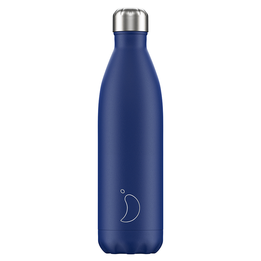 Термос matte Blue 750 мл, 750 мл, 7, 7,5 см, 30 см, Нерж. сталь, Силикон, Chilly's Bottles, Великобритания