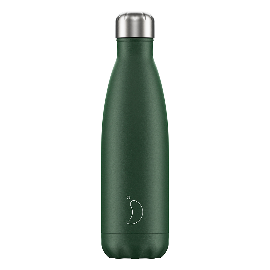 Термос matte Green 500 мл., 500 мл, 7 см, 27 см, Нерж. сталь, Силикон, Chilly's Bottles, Великобритания
