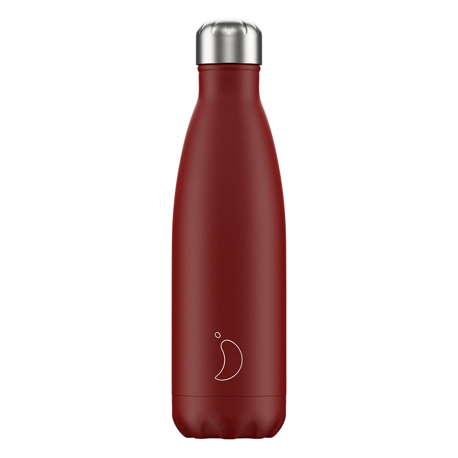 Термос matte Red 500 мл., 500 мл, 7 см, 27 см, Нерж. сталь, Силикон, Chilly's Bottles, Великобритания