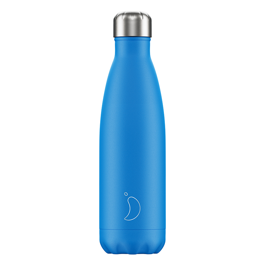 Термос neon Blue 500 мл, 500 мл, 7 см, 26 см, Пластик, Нерж. сталь, Силикон, Chilly's Bottles, Великобритания